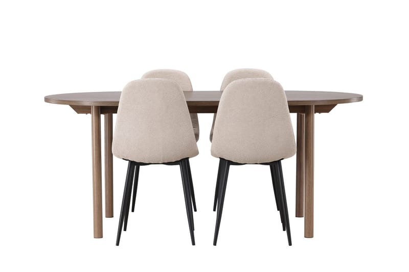 Oval matgrupp Venture Home Beige Natur 4st - Møbler - Bord - Spisegrupper