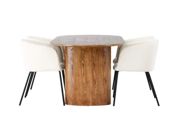 Oval matgrupp Venture Home Beige Natur 4st - Møbler - Bord - Spisegrupper