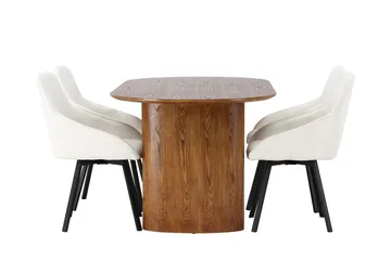 Oval matgrupp Venture Home Beige Natur 4st - Møbler - Bord - Spisegrupper