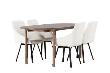 Oval matgrupp Venture Home Beige Natur 4st - Møbler - Bord - Spisegrupper