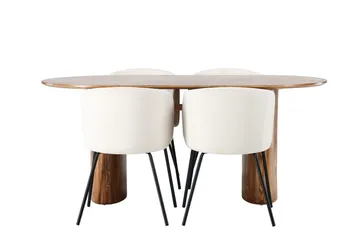 Oval matgrupp Venture Home Beige Natur 4st - Møbler - Bord - Spisegrupper