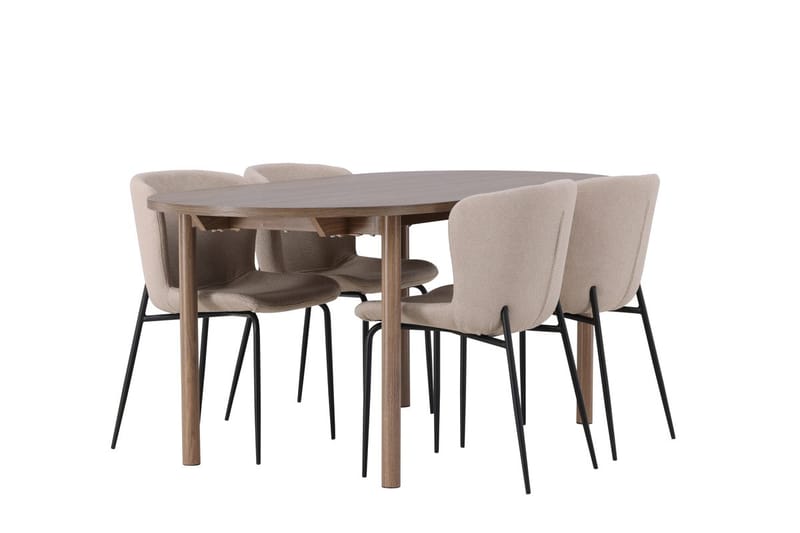 Oval matgrupp Venture Home Beige Natur 4st - Møbler - Bord - Spisegrupper