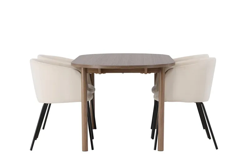 Oval matgrupp Venture Home Beige Natur 4st - Møbler - Bord - Spisegrupper