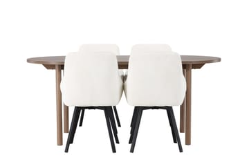 Oval matgrupp Venture Home Beige Natur 4st - Møbler - Bord - Spisegrupper