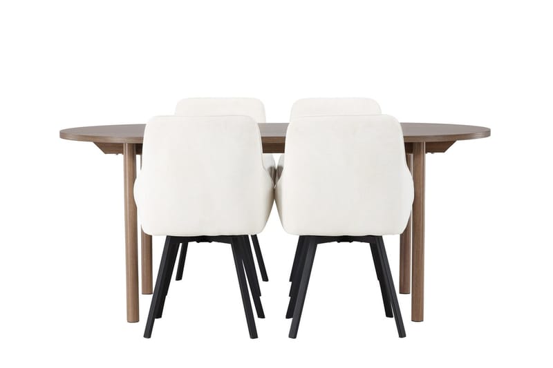 Oval matgrupp Venture Home Beige Natur 4st - Møbler - Bord - Spisegrupper