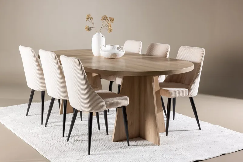 Oval matgrupp Venture Home Beige Natur 6st