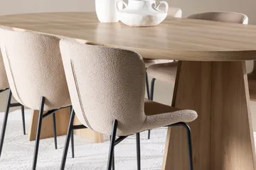 Oval matgrupp Venture Home Beige Natur 6st - Møbler - Bord - Spisegrupper
