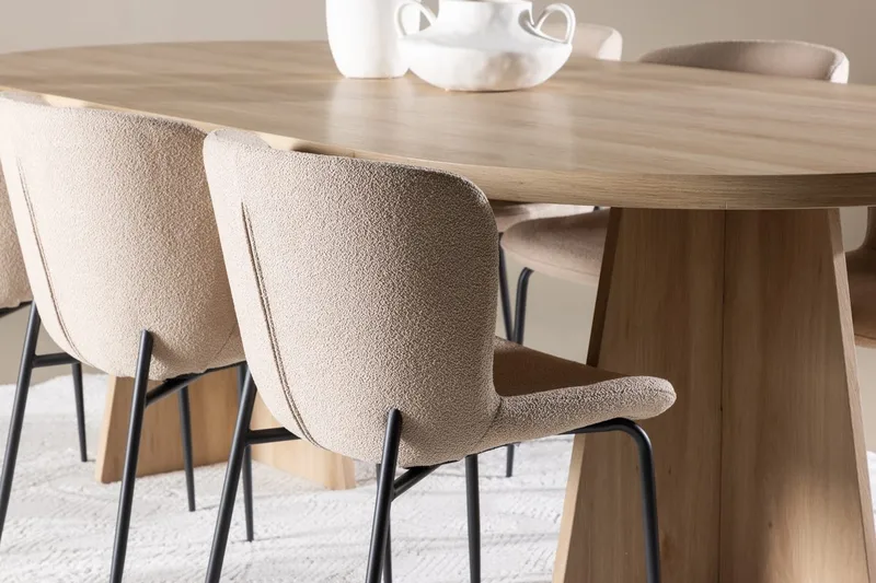 Oval matgrupp Venture Home Beige Natur 6st - Møbler - Bord - Spisegrupper