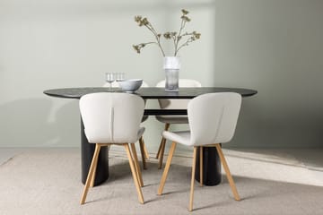 Oval matgrupp Venture Home Beige Svart 4st - Møbler - Bord - Spisegrupper