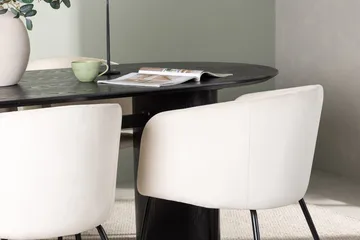 Oval matgrupp Venture Home Beige Svart 4st - Møbler - Bord - Spisegrupper