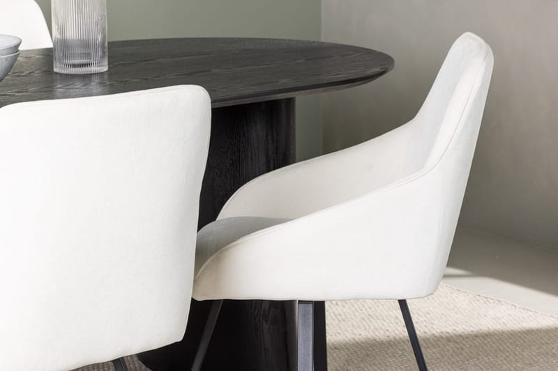Oval matgrupp Venture Home Beige Svart 4st - Møbler - Bord - Spisegrupper