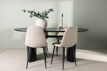 Oval matgrupp Venture Home Beige Svart 4st - Møbler - Bord - Spisegrupper