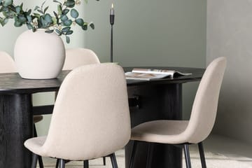 Oval matgrupp Venture Home Beige Svart 4st - Møbler - Bord - Spisegrupper