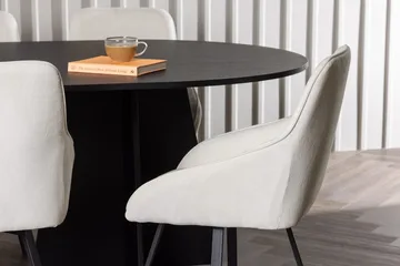 Oval matgrupp Venture Home Beige Svart 6st - Møbler - Bord - Spisegrupper