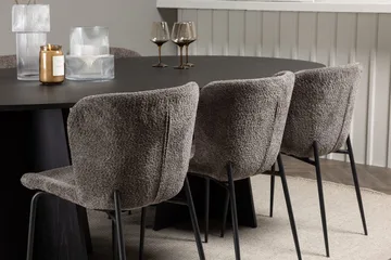 Oval matgrupp Venture Home Beige Svart 6st - Møbler - Bord - Spisegrupper