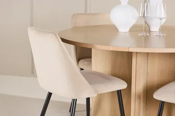 Oval matgrupp Venture Home Beige Vitputsad 4st - Møbler - Bord - Spisegrupper