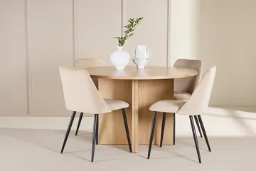 Oval matgrupp Venture Home Beige Vitputsad 4st - Møbler - Bord - Spisegrupper