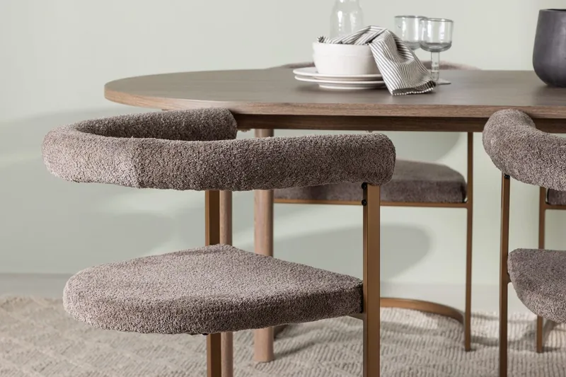 Oval matgrupp Venture Home Brun Natur 4st - Møbler - Bord - Spisegrupper
