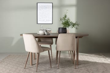 Oval matgrupp Venture Home Brun Natur 4st - Møbler - Bord - Spisegrupper
