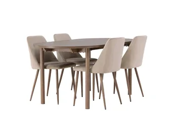 Oval matgrupp Venture Home Brun Natur 4st - Møbler - Bord - Spisegrupper