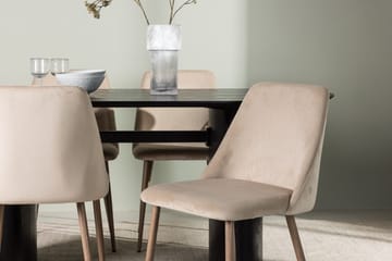 Oval matgrupp Venture Home Brun Svart 4st - Møbler - Bord - Spisegrupper