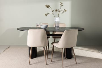 Oval matgrupp Venture Home Brun Svart 4st - Møbler - Bord - Spisegrupper