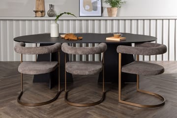 Oval matgrupp Venture Home Brun Svart 6st - Møbler - Bord - Spisegrupper