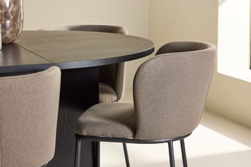 Oval matgrupp Venture Home Brun Svart 6st - Møbler - Bord - Spisegrupper