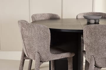 Oval matgrupp Venture Home Brun Svart 6st - Møbler - Bord - Spisegrupper