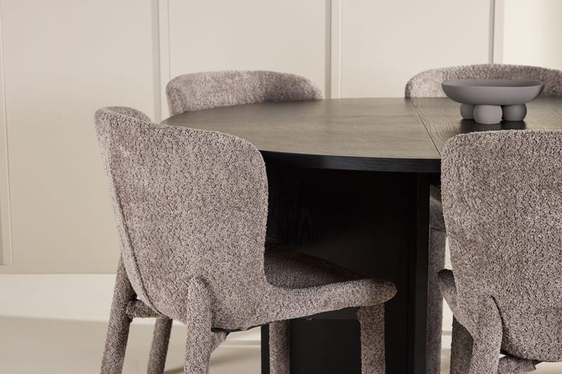 Oval matgrupp Venture Home Brun Svart 6st - Møbler - Bord - Spisegrupper