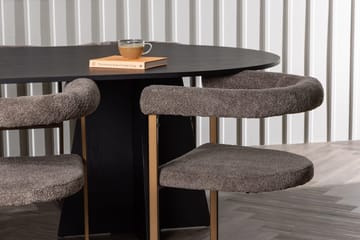 Oval matgrupp Venture Home Brun Svart 6st - Møbler - Bord - Spisegrupper