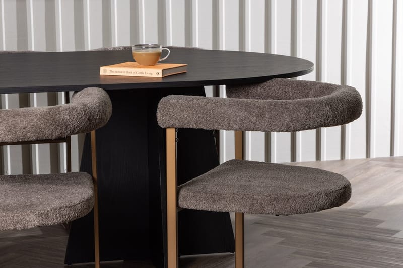 Oval matgrupp Venture Home Brun Svart 6st - Møbler - Bord - Spisegrupper