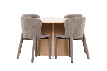 Oval matgrupp Venture Home Brun Vitputsad 4st - Møbler - Bord - Spisegrupper