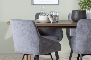 Oval matgrupp Venture Home Grå Natur 4st - Møbler - Bord - Spisegrupper