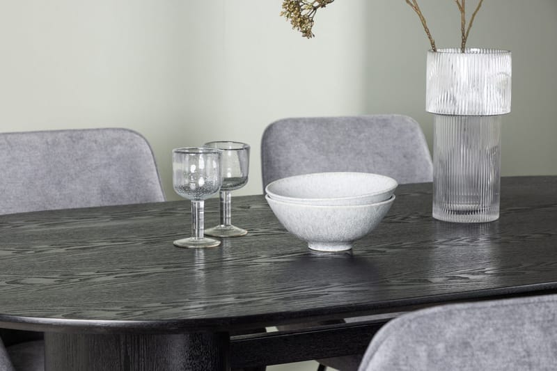 Oval matgrupp Venture Home Grå Svart 4st - Møbler - Bord - Spisegrupper