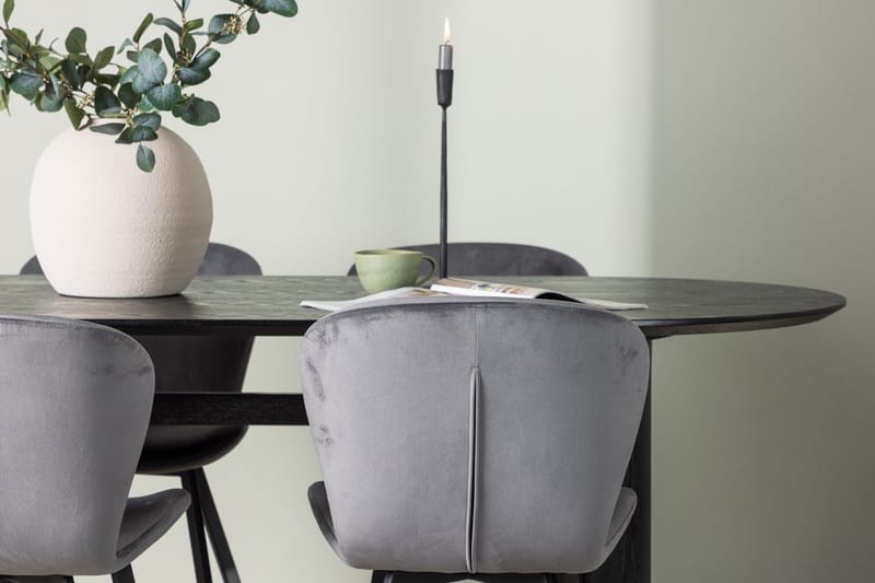 Oval matgrupp Venture Home Grå Svart 4st - Møbler - Bord - Spisegrupper