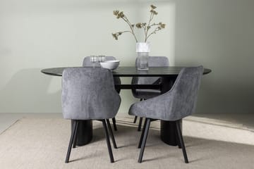 Oval matgrupp Venture Home Grå Svart 4st - Møbler - Bord - Spisegrupper