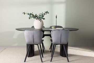 Oval matgrupp Venture Home Grå Svart 4st - Møbler - Bord - Spisegrupper