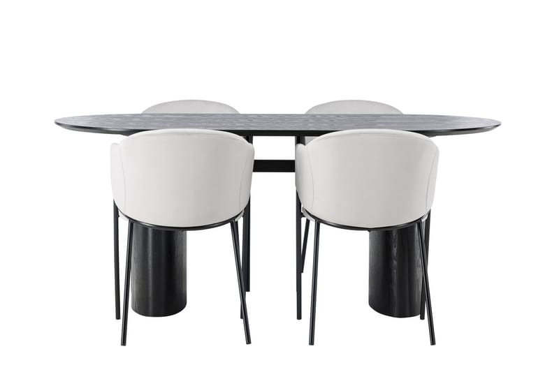 Oval matgrupp Venture Home Grå Svart 4st - Møbler - Bord - Spisegrupper