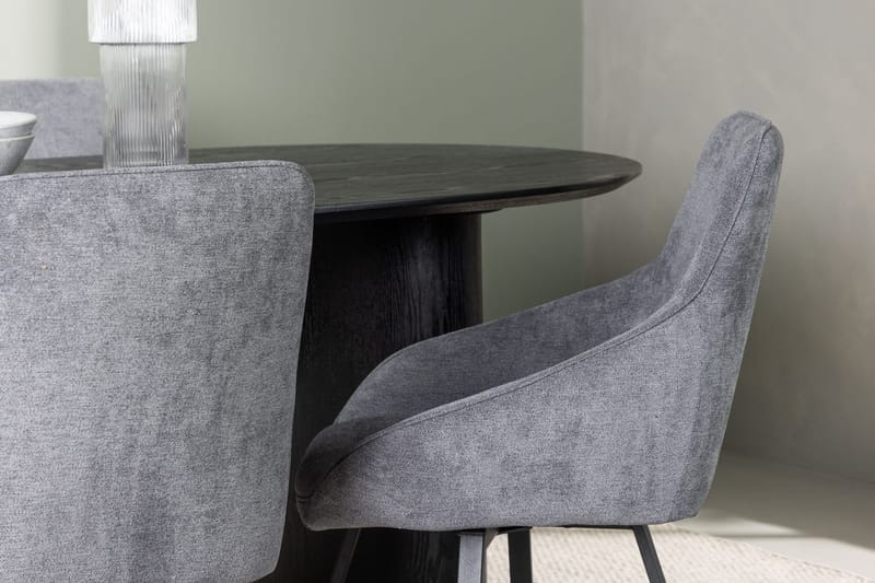Oval matgrupp Venture Home Grå Svart 4st - Møbler - Bord - Spisegrupper