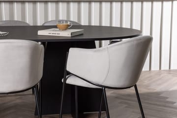 Oval matgrupp Venture Home Grå Svart 6st - Møbler - Bord - Spisegrupper