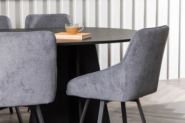 Oval matgrupp Venture Home Grå Svart 6st - Møbler - Bord - Spisegrupper