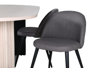 Oval matgrupp Venture Home Grå Vitputsad 4st - Møbler - Bord - Spisegrupper