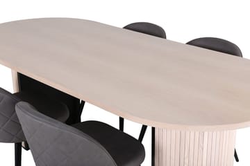 Oval matgrupp Venture Home Grå Vitputsad 4st - Møbler - Bord - Spisegrupper