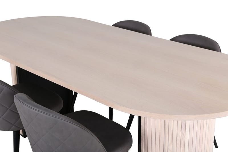 Oval matgrupp Venture Home Grå Vitputsad 4st - Møbler - Bord - Spisegrupper