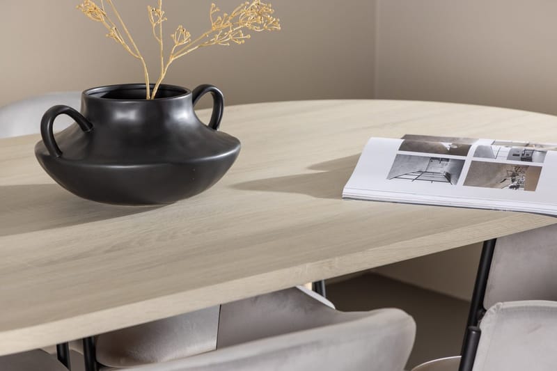 Oval matgrupp Venture Home Grå Vitputsad 4st - Møbler - Bord - Spisegrupper