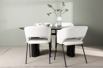 Oval matgrupp Venture Home Offwhite Svart 4st - Møbler - Bord - Spisegrupper