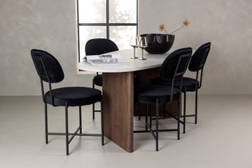 Oval matgrupp Venture Home Svart Ljusgrå 4st - Svart / lysegrå - Møbler - Bord - Spisegrupper