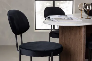 Oval matgrupp Venture Home Svart Ljusgrå 4st - Svart / lysegrå - Møbler - Bord - Spisegrupper