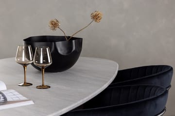 Oval matgrupp Venture Home Svart Ljusgrå 4st - Svart og lysegrå med mørkebrun ramme - Møbler - Bord - Spisegrupper